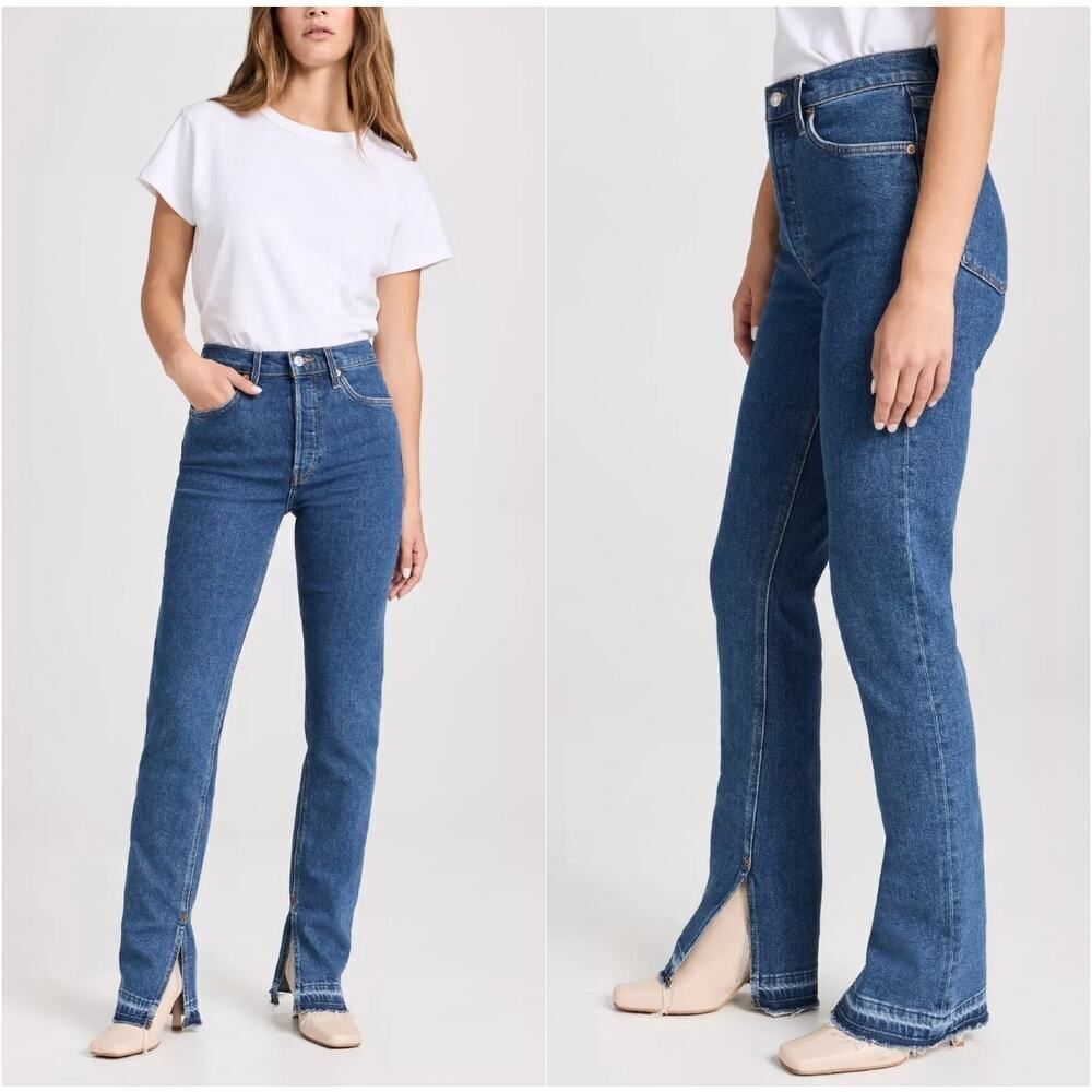 Re/Done Jeans Womens 27 High Rise Skinny Boot Western Rinse Stretch - Picture 2 of 14